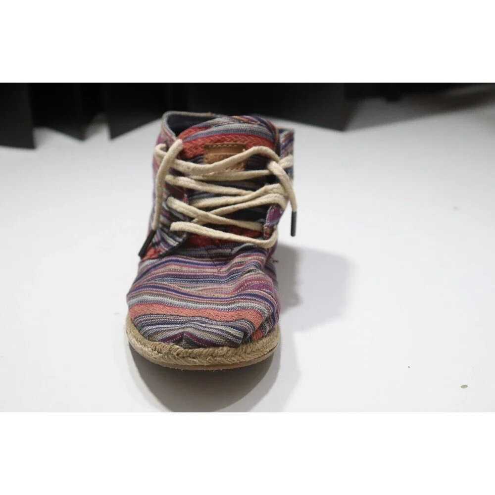 Toms Booties Canvas Hightops Womens Chukka Espadrille Multicolor Size 7.5